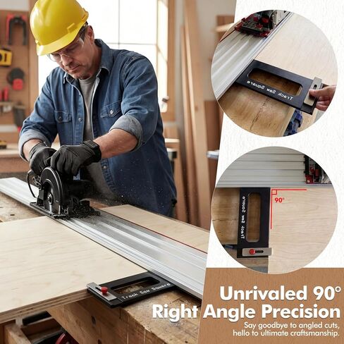 Nuogo Track Saw Guide Track Saw Square Tracks Rail Square Guide 90° Right Angle Cuts From Edge Auto-Align and Fast Adjust for Woodworking and DIY Precision Cutting in Kuwait
