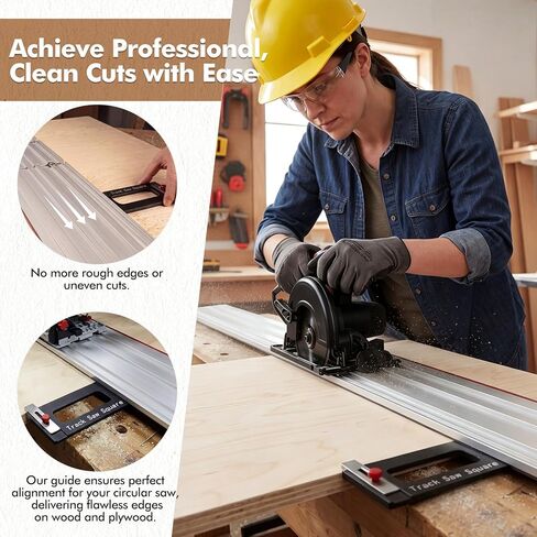 Nuogo Track Saw Guide Track Saw Square Tracks Rail Square Guide 90° Right Angle Cuts From Edge Auto-Align and Fast Adjust for Woodworking and DIY Precision Cutting in Kuwait