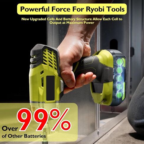 TURPOW New Model 4.0Ah Replacement for Ryobi 18V Li-ion Battery PBP003 Battery Lithium ONE+ Plus PBP002 PBP003 PBP004 PBP005 PBP006 P102 P103 P104 P105 P107 P108 P109 P189 P190, P122, P191 2 Pack in Kuwait