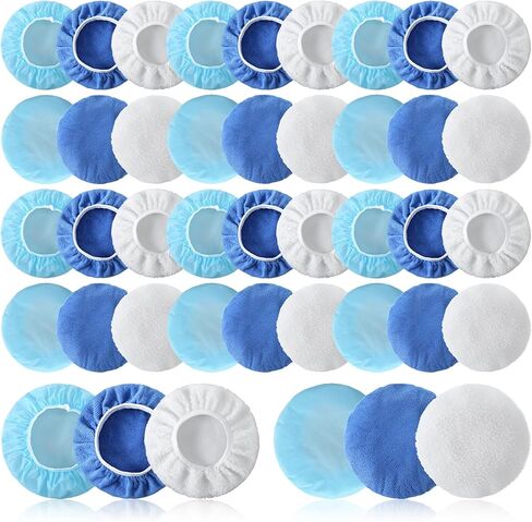 40 Pcs 9'' to 10'' Car Polisher Bonnets, Buffer Pads Bulk, Microfiber Polishing Pad Cover, Orbital Buffer Polisher Waxing Covers, Car Wax Cover for Cleaning and Polishing in Kuwait