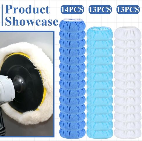 40 Pcs 9'' to 10'' Car Polisher Bonnets, Buffer Pads Bulk, Microfiber Polishing Pad Cover, Orbital Buffer Polisher Waxing Covers, Car Wax Cover for Cleaning and Polishing in Kuwait