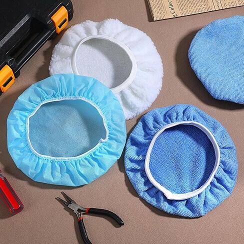 40 Pcs 9'' to 10'' Car Polisher Bonnets, Buffer Pads Bulk, Microfiber Polishing Pad Cover, Orbital Buffer Polisher Waxing Covers, Car Wax Cover for Cleaning and Polishing in Kuwait
