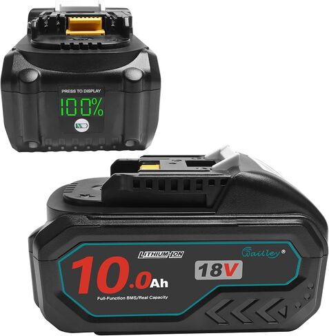 TENMOER Upgrade 2 Packs 10Ah 18V Replacement for Makita 18V Battery Compatible with 18Volt Makita Batteries Power Tools with LED Indicator in Kuwait