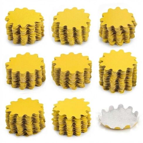 80PCS 3 Inch Sanding Discs, Wet Dry Hook and Loop Flex Edge Sand Paper, Wavy Sandpaper Assortment Grit 60 80 120 150 180 240 400 800, Sand Paper for Drill, Bowl Sanders in Kuwait