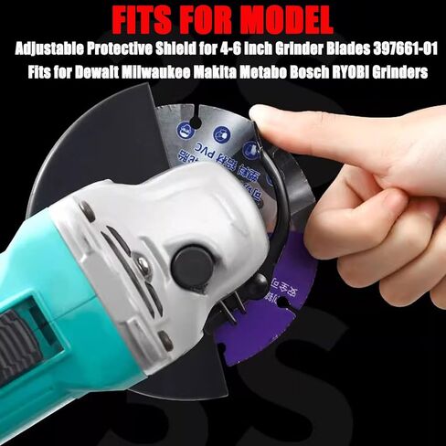 Angle Grinder Guard, 6.45 Inch, with Adjustable Flange Wrench, Adjustable Protective Shield for 4-6 Inch Blades, Compatible with Dewalt, Milwaukee, Makita, Metabo, Bosch, RYOBI Grinders in Kuwait