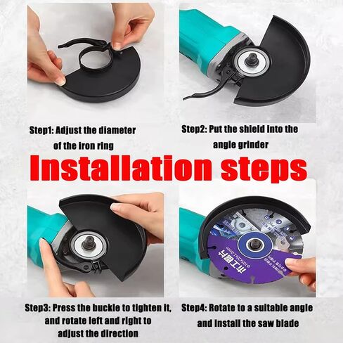 Angle Grinder Guard, 6.45 Inch, with Adjustable Flange Wrench, Adjustable Protective Shield for 4-6 Inch Blades, Compatible with Dewalt, Milwaukee, Makita, Metabo, Bosch, RYOBI Grinders in Kuwait
