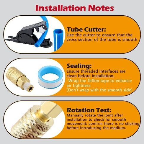19 Pcs Air Hose Fitting, 1/4″ NPT Brass Plated Quick Couplers, Straight & Swivel Connectors for Workshop, DIY & Tool Maintenance in Kuwait