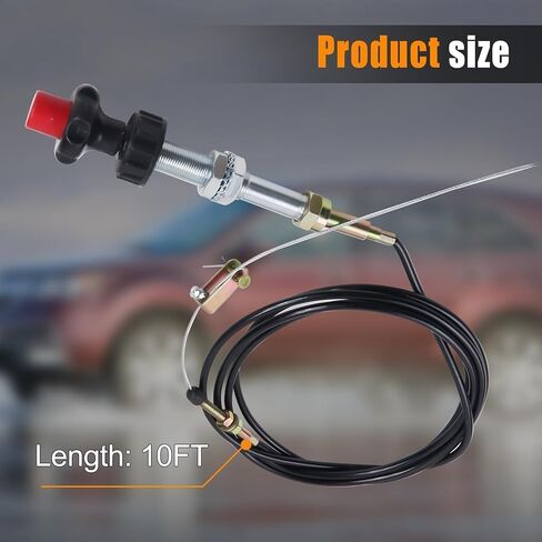 كابل خنق قفل رنيه شديد التحمل SHOZHO VCGTX10 10FT متوافق مع تطبيقات PTO الصناعية والتجارية المنزلية وتطبيقات التفريغ مع رأس كابل قابل للفصل in Saudi Arabia