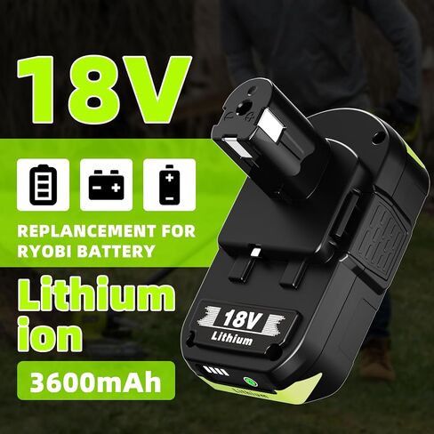 بطاريات وشاحن 18 فولت 3.6 أمبير، متوافق مع الشحن السريع Ryobi18v، استبدال كومبو للبطارية والشاحن 18 فولت P102 P103 in Kuwait