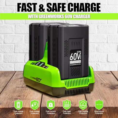 استبدال بطارية 60 فولت 5.0 أمبير في الساعة لبطارية Greenworks Pro 60 فولت LB60A03 LB60A02 LB60A00، متوافقة مع أداة الطاقة اللاسلكية 75+ Greenworks 60Volt in Kuwait