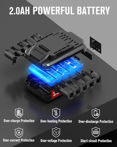 بطارية ليثيوم أيون قابلة لإعادة الشحن AVID POWER 20V MAX 2000mAh - تناسب فقط الأدوات اللاسلكية المحددة 20V in Kuwait