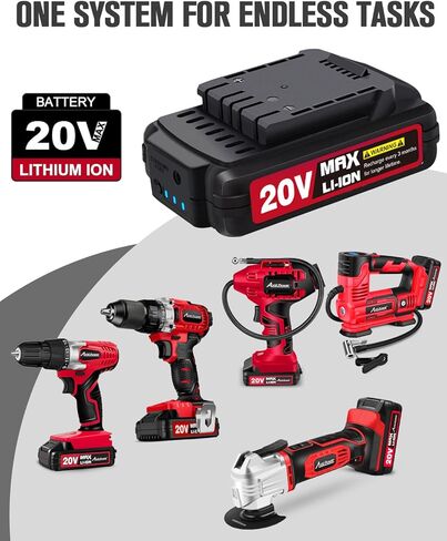 بطارية ليثيوم أيون قابلة لإعادة الشحن AVID POWER 20V MAX 2000mAh - تناسب فقط الأدوات اللاسلكية المحددة 20V in Kuwait