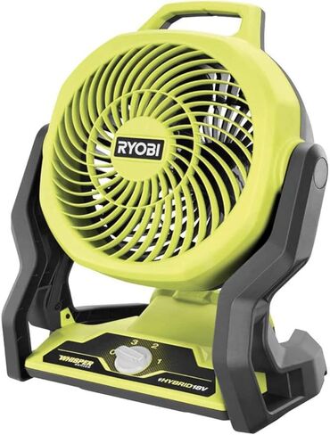 حزمة مروحة Ryobi المحمولة مع مروحة Ryobi 18V Hybrid Whisper Series 7-1/2 بوصة، بطارية 2.0 أمبير، شاحن 18 فولت، مصباح يدوي in Kuwait