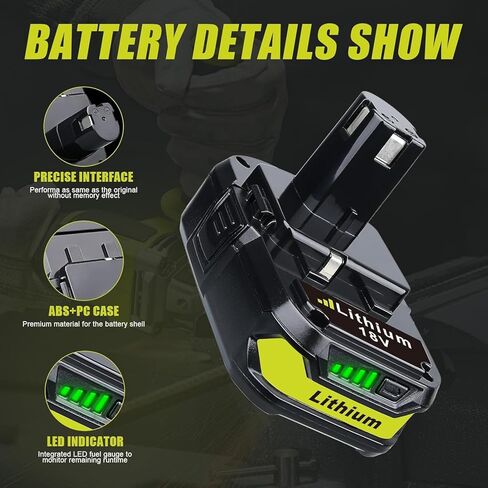 FERRYBOAT 2Packs 3600mAh P102 Replacement for Ryobi 18V Battery Compatible with Ryobi 18 Volt Battery Lithium-ion P102 P103 P104 P105 P107 P108 P109 P122 P190 in Saudi Arabia