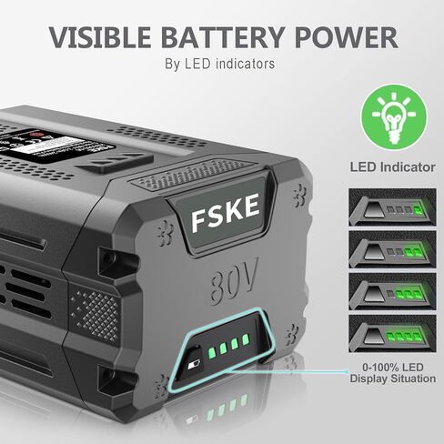 بديل ممتاز من FSKE لبطارية Greenworks 80V 3.0Ah GBA80200 GBA80250 GBA80400 - متوافق مع أدوات الطاقة Greenworks Pro 80 فولت in Kuwait