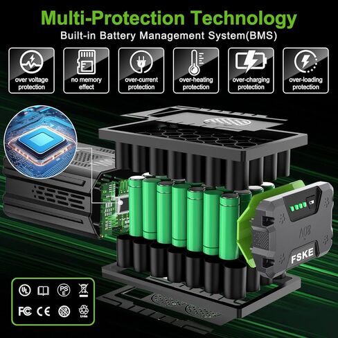 بديل ممتاز من FSKE لبطارية Greenworks 80V 3.0Ah GBA80200 GBA80250 GBA80400 - متوافق مع أدوات الطاقة Greenworks Pro 80 فولت in Kuwait