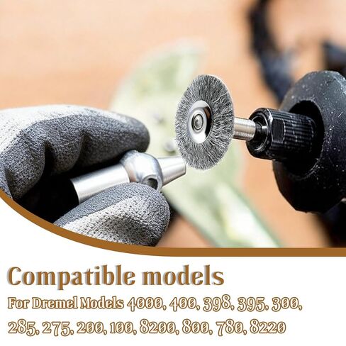 3PCS 428-02 Carbon Steel 3/4 Inch Flat Wire Brush Wheel with 1/8 Inch Shank Compatible with Dremel and Foredom etc of Rotary Tools in Kuwait