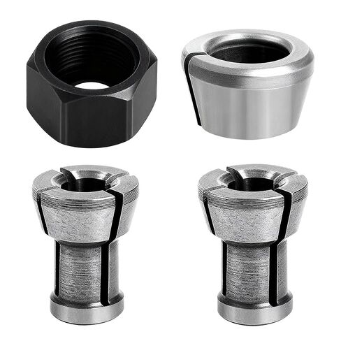 Collet Nut Kit - Replaces 763637-1 | Fits Makita 1/4" (6.35mm)/6mm: RP0900, RT0700C, RT001G, RT0701C, RT0702C, RP2301FCXK, DRT50Z, DRT50, MT361 in Kuwait