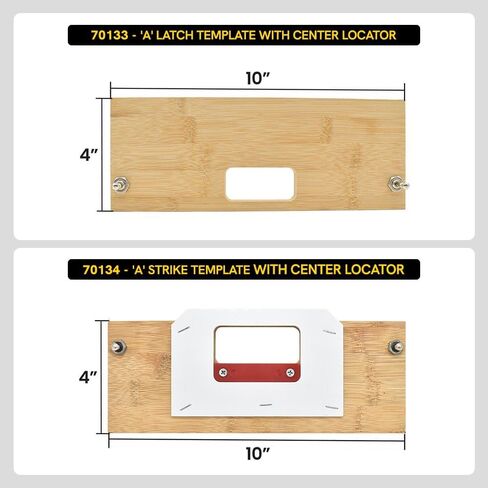 Big Horn 70157 'B' Latch & Strike Template Kit – Bamboo Router Jig for Door Latch and Deadbolt Strike Installation, 1-1/8" × 2-1/4" and 1-1/8" × 2-3/4" Finish Sizes in Kuwait