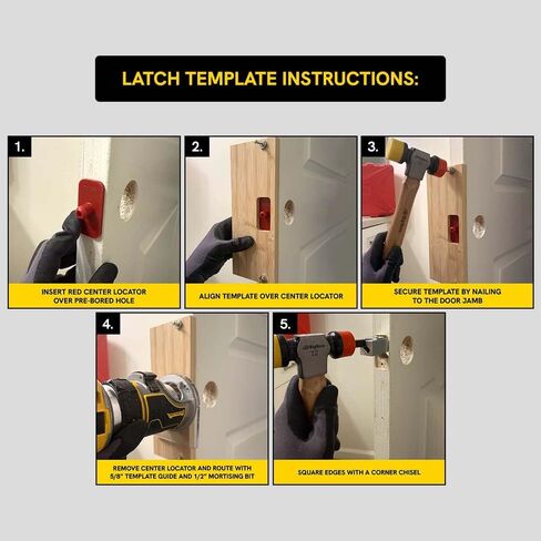 Big Horn 70157 'B' Latch & Strike Template Kit – Bamboo Router Jig for Door Latch and Deadbolt Strike Installation, 1-1/8" × 2-1/4" and 1-1/8" × 2-3/4" Finish Sizes in Kuwait