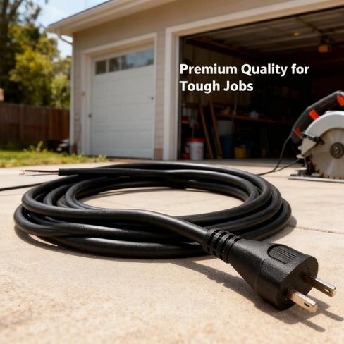 33007898 16 مقياس 2 سلك استبدال سلك الطاقة 10FT مع نهاية عارية وقابس 2 الشق لـ DW704 DW705 DW708 DW718 DW849 DWP849X منشار ميتري منشار دائري in Kuwait