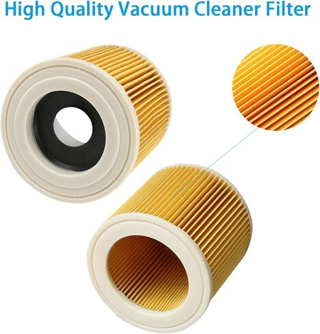 Dust Bag Filter Accessories Kit for Karcher WD3 WD2 WD2 Plus 4.5 Gallon Wet & Dry Shop Vacuum Cleaner Replacement Parts (6 Filter Fleece Bags + 2 Cartridge Filters) in Kuwait