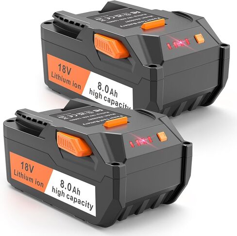Upgraded 8000mAh Replacement for Ridgid 18V Battery 2Pack, Compatible with R840087 R840085 R840083 R840086 R840084 AC840085 AC840086 AC840087P AC840089 Cordless Drill Tools Power Lithium Ion Battery in Kuwait