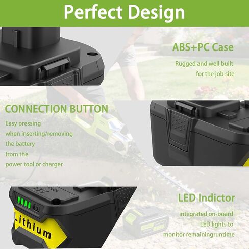 2 Pack 18V 8.0Ah Battery and Charger Kit Replacement for Ryobi 18V ONE+ Battery P102 P103 P108 P109 Charger P117 P118 P119 in Kuwait