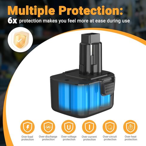 Shentec 2-Pack 4000mAh 12V Replacement Battery Compatible with Dewalt DW9071 DW9072 DC9071 DE9037 DE9071 DE9072 DE9074 DE9075 152250-27 397745-01, Ni-MH Battery in Kuwait