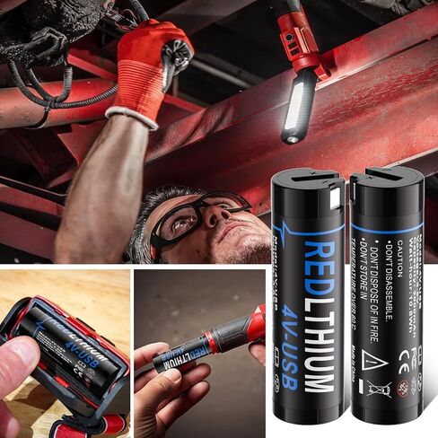 استبدال بطارية ليثيوم MK Red Lithium USB 3.0 48-11-2131، بطارية مصباح أمامي USB MK 4 فولت، متوافقة مع 2114-21، 2163-21، 2112-21، 2128-21 (عبوتان) in Kuwait