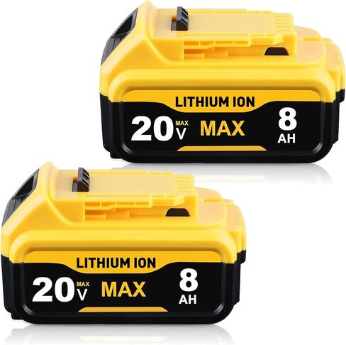 2 Count 8.0Ah Replace for Dewalt 20v Max Battery Compatible with Dewalt Battery 20v DCB200 DCB203 DCB204 DCB206 Series Cordless Power Tools in Kuwait