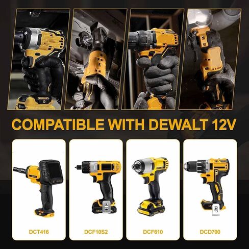 2Pack 4000mAh Replacement Battery for Dewalt 12V Lithium Battery, LED Power Display Fast Charge Long-Lasting Fit DCB120 DCB123 DCB122 DCB124 DCB125 DCB127 All Dewalt 12V Tools(Not for 20V) in Kuwait