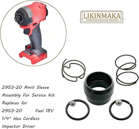 2953-20 Anvil Sleeve Collar Spring Steel Ball Assembly For Service Kit Replaces for Milwaukee 2953-20 Fuel 18V 1/4" Hex Cordless Impactor Driver in Kuwait