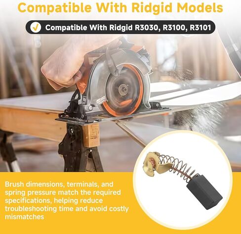(4pack）290848001 Carbon Brush Assembly Replacement Compatible With Ridgid R3030, R3100, R3101 Power Tools Durable Motor Brush Set in Kuwait