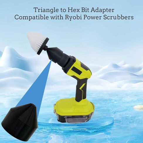 2PCS Triangle to Hex Bit Adapter for Ryobi Power Scrubbers, Durable Drill Bit Converter for Cleaning Brushes, Power Scrubber Attachment in Kuwait