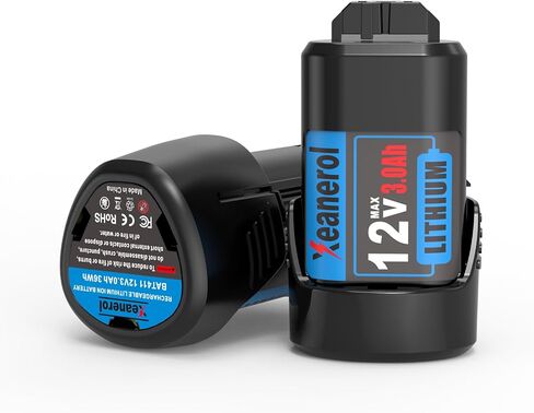2 Pack 12V 3.0Ah Replacement for Bosch 12V Battery, Lithium ion Battery Compatible with Bosch 12 Volt Tools and Chargers BAT414 BAT420 BAT411 BAT411A BAT412 BAT413 GBA12V30 in Kuwait