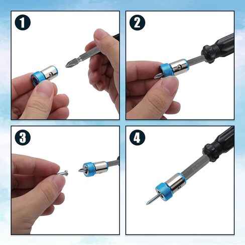 9pcs Magnetic Screwdriver Ring with 3pcs PH2 Bits, Strong Magnet Detachable Magnetizer Screw Rings Replacement Holders for 1/4 Inch Hex Screw Driver and Power Drill Bits Accessories in Kuwait