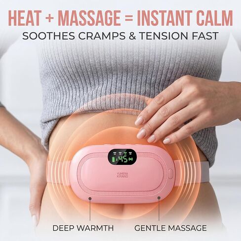 Heating Pad for Period Cramps – FSA-HSA Eligible Portable Electric Reusable Massager for Cramps Relief – Cordless Wearable Rechargeable USB Heating Belt for Menstrual Pain, Back, Abdomen, Travel in Saudi Arabia