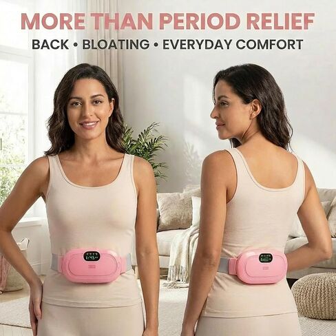Heating Pad for Period Cramps – FSA-HSA Eligible Portable Electric Reusable Massager for Cramps Relief – Cordless Wearable Rechargeable USB Heating Belt for Menstrual Pain, Back, Abdomen, Travel in Saudi Arabia