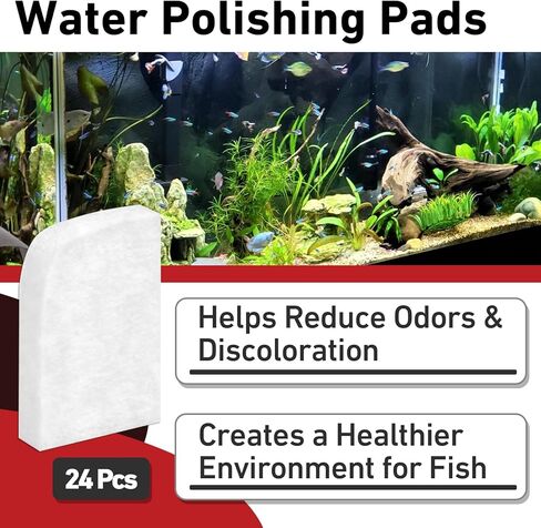 24 Pcs Water Polishing Pads Compatible with Fluval 306 307 406 407 Canister Filters, A244A1, Aquarium Mechanical Filter Media in Kuwait