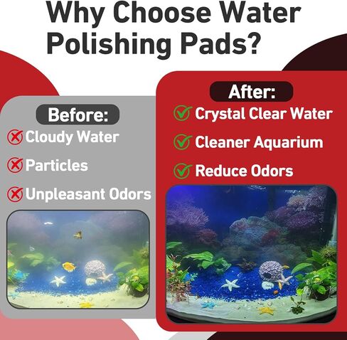 24 Pcs Water Polishing Pads Compatible with Fluval 306 307 406 407 Canister Filters, A244A1, Aquarium Mechanical Filter Media in Kuwait