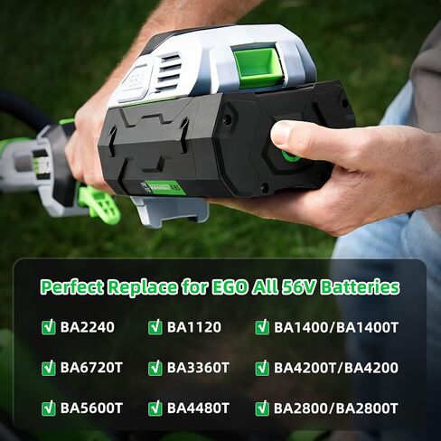 SAPBJ 56V 2.5Ah Battery for EGO 56 Volt 2.5Ah BA1400 BA1400T BA2800 BA2800T Rechargeable Li-ion Battery Replacement in Kuwait