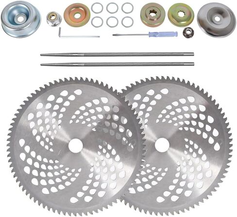 Dunhil 3 Pack 7" x 16 Teeth Chainsaw Tooth Brush Blades - Meatl Weed Eater Saw Blade Kit with 4 Carbon Steel Round Chainsaw Blades, 4 Round Files, and 4 Washers for Brush Cutters, String Trimmers in Kuwait