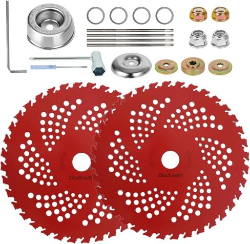 Dunhil 3 Pack 7" x 16 Teeth Chainsaw Tooth Brush Blades - Meatl Weed Eater Saw Blade Kit with 4 Carbon Steel Round Chainsaw Blades, 4 Round Files, and 4 Washers for Brush Cutters, String Trimmers in Kuwait