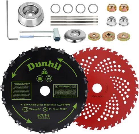 Dunhil 3 Pack 7" x 16 Teeth Chainsaw Tooth Brush Blades - Meatl Weed Eater Saw Blade Kit with 4 Carbon Steel Round Chainsaw Blades, 4 Round Files, and 4 Washers for Brush Cutters, String Trimmers in Kuwait