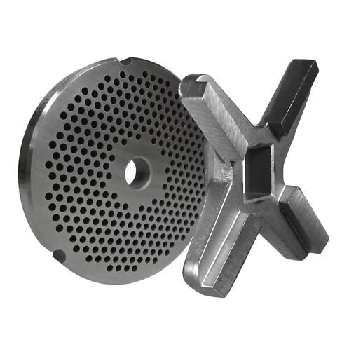National Band Saw #32 Meat Grinder Plate and Knife Set – Compatible with Hobart, Biro, Enterprise, LEM, Tor Rey, and More – 1/8 Inch Hole Plate, Raised Edge Knife for Commercial Grinding Equipment in Kuwait