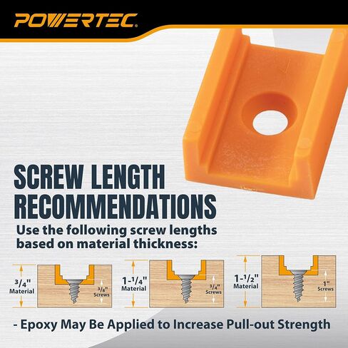 مجموعة تركيبات POWERTEC T-Track، مجموعة موصلات T-Track المنسدلة لأخاديد 3/4 بوصة × 3/8 بوصة، متوافقة مع مسامير T 1/4 بوصة و5/16 بوصة، نظام T-Track المعياري للرقص وطاولات التوجيه ومقاعد العمل والمزيد (72350) in Kuwait