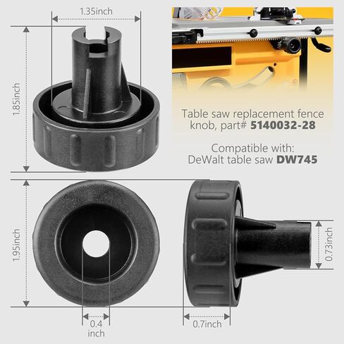 Replacement Fence Knob for DeWalt DW745 DW745-AR DW745-B2 & DWE7480 Table Saws Compatible with 5140032-28 (1) in Saudi Arabia
