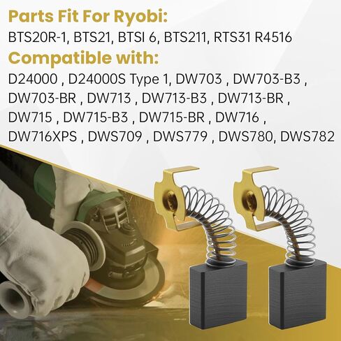 فرش محرك 614367-00 لمنشار ميتري Dewalt DW703 DW713 DW715، استبدال فرش الكربون المتوافقة مع منشار الطاولة Ryobi BTS21 BTSI6 (عبوتان) in Kuwait