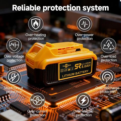 استبدال بطارية وشاحن 20 فولت بحد أقصى 8.0 أمبير في الساعة لجهاز Dewalt، متوافق مع أدوات الطاقة اللاسلكية Dewalt 20V MAX in Kuwait